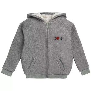 Bonpoint girls gray zip Sherpa lined sweater cozy 6